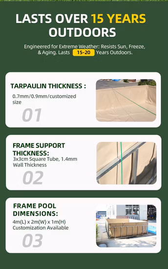 Collapsible pvc fish pool ponds with frame